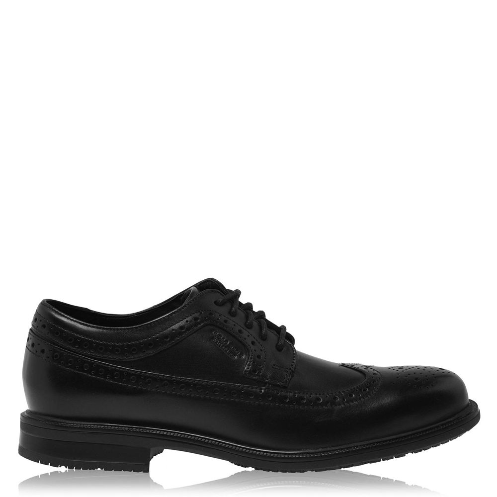 Rockport Men's Wing Tip Dress Shoes - Black - USA (3940MFDNO)